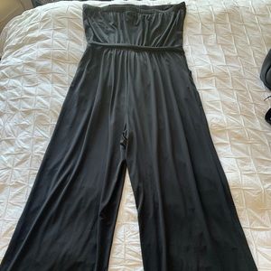 Black Strapless One-Piece Jumpsuit